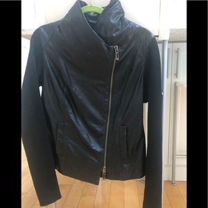 Vince black leather jacket